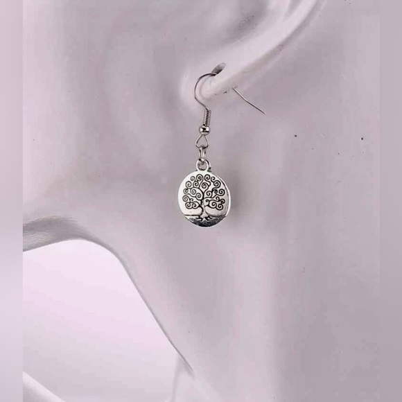 🌳 3 Pair Tree of Life Round Drop Earrings NWT - Picture 4 of 6